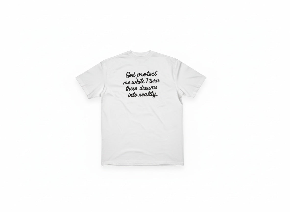 White (Blue Logo) Forever Prosper Motivational Oversized Tee - foreverprosperuk