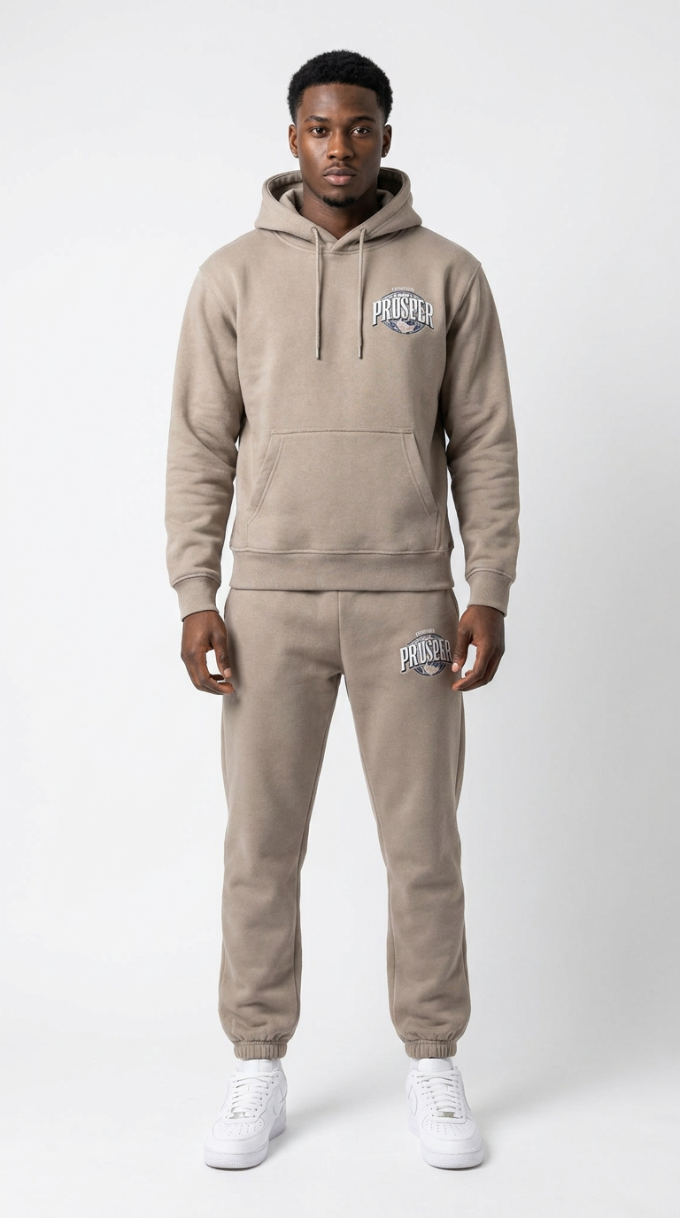 Taupe Stone Grey FP “Dreams To Reality” Tracksuit - foreverprosperuk