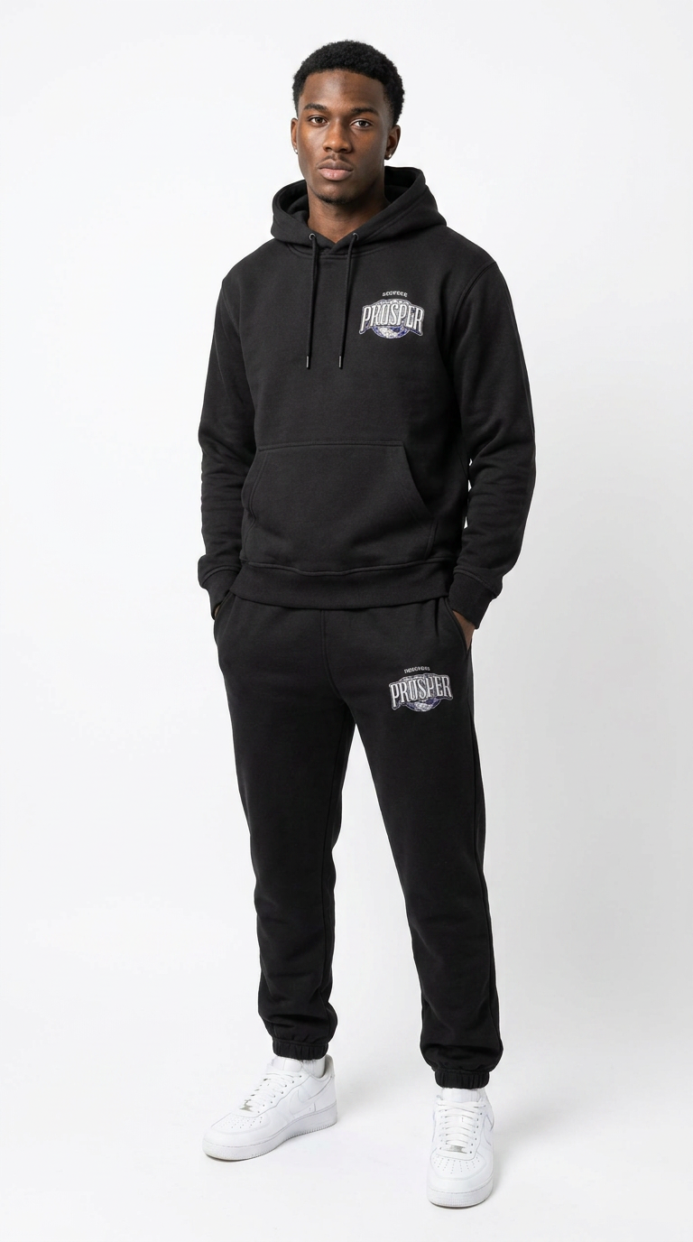 Black FP “Dreams To Reality” Tracksuit - foreverprosperuk